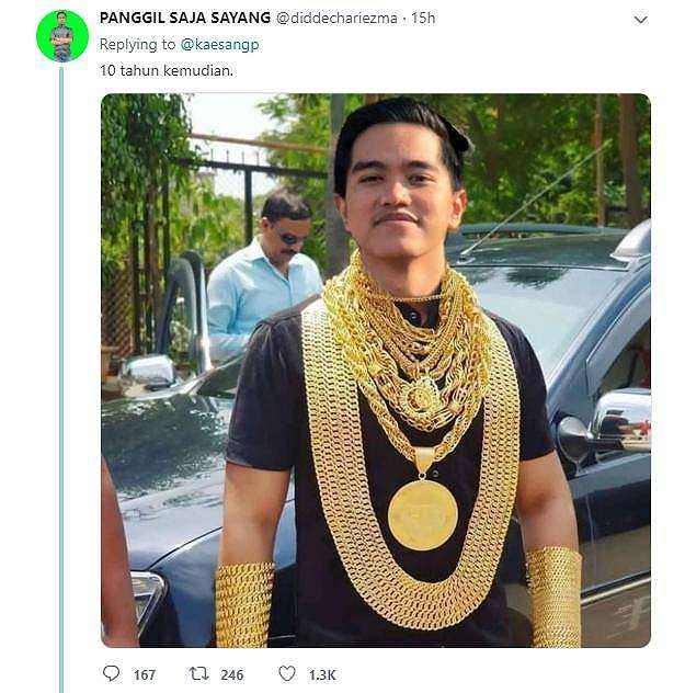 Kaesang Pangarep bikin adem timeline Twitter. (twitter/diddechariezma)